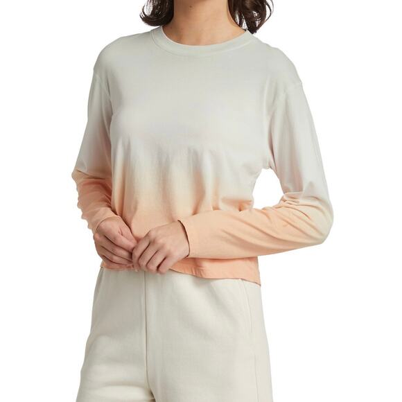 ATM Anthony Thomas‎ Melillo Ombre Boxy Long Sleeve Tee Gray White Orange Large - Picture 1 of 10